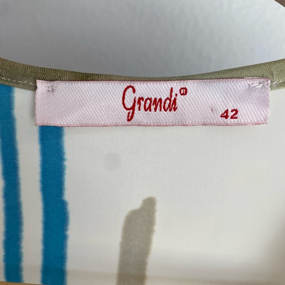 Flow Dress Blue Ivory Back tie adjustable - Picture 3 of 5